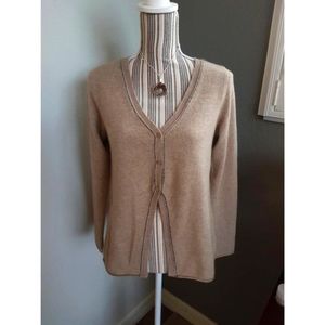 Oatmeal cashmere cardigan s/m